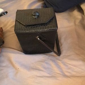 This black Chinese food box handbag
